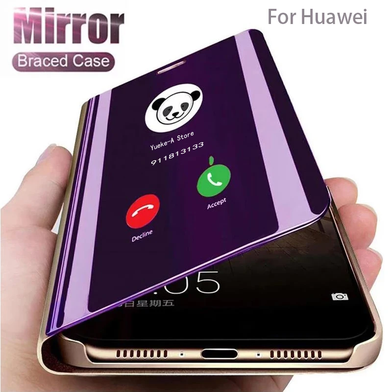 Зеркальный флип-чехол для Huawei P40 P30 P20 Lite Pro Y9 Y7 Y6 Y5 P Smart 2019 Mate 20 Honor 10i 9 8X 8A 8C 9A 9X |