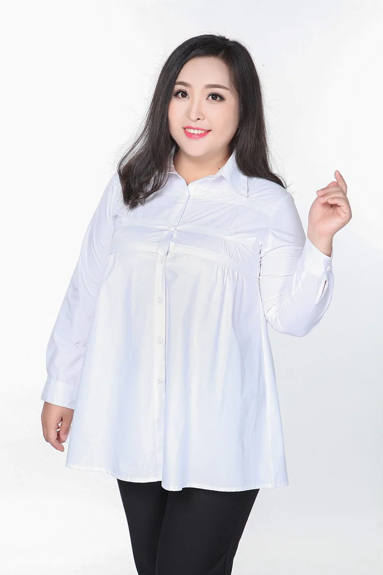 9XL 8XL 7XL 6XL 5XL blusa social feminina женские блузки Осенняя рабочая одежда хлопковые Блузки Топы Строгая рубашка большого размера M286