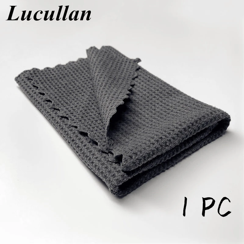 Lucullan 40X40CM Edgeless Glass Paint Interior Microfiber Drying  Cloth Super Absorbancy Lint-Free Waffle Weave Towels turtle wax ice Other Maintenance Products