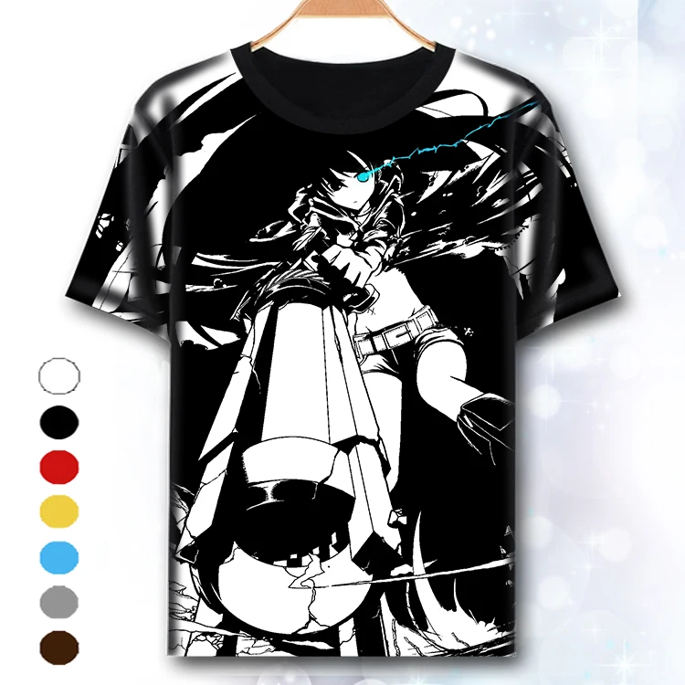 Горячая Распродажа Black Rock Shooter футболка аниме BRS Косплэй Мужчины Женщины Футболка COS Короткий рукав на каждый день