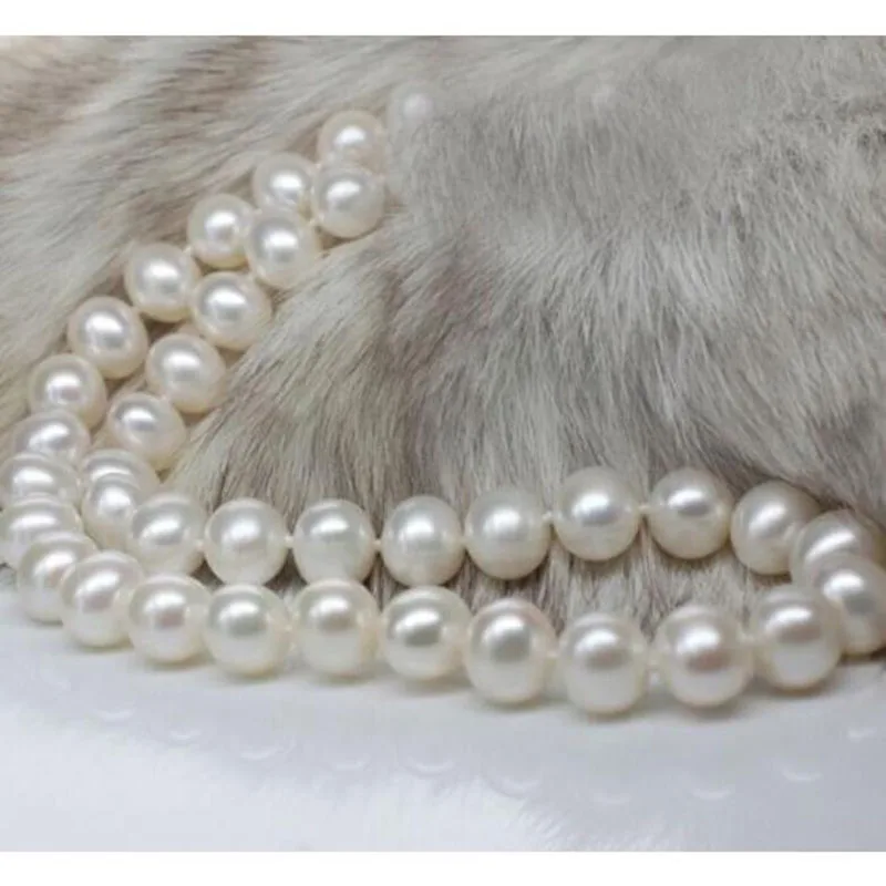 

AAA 11-10 MM SOUTH SEA NATURAL White PEARL NECKLACE 925silver GOLD CLASP jj