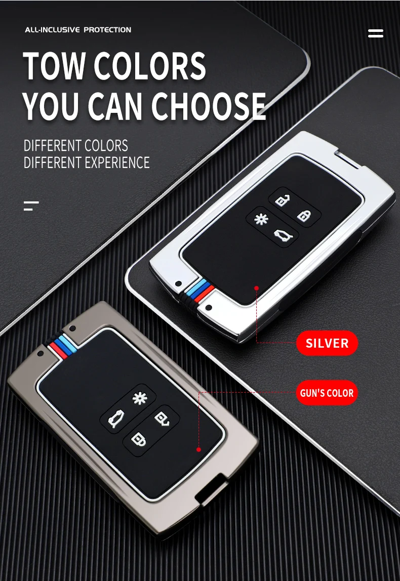 Copri chiave per auto in lega di zinco per catena portachiavi con copertura chiave in Silicone Renault Kadjar Megane Koleos QM5 QM6 2016 2018 - H603c0c84afd54757be4d3e5d8f6b77528