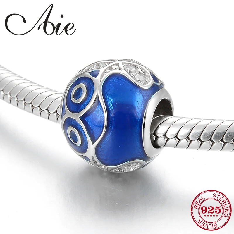

Loyal faith 925 Sterling Silver Blue Enamel Bead Jewelry making fit Original Pandora Charm Bracelet