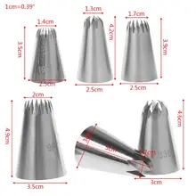 6 шт. украшения торта обледенение труб Насадки Набор Крем калибровки Совет нержавеющая сталь DIY печенье плесень инструменты для выпечки M4YD