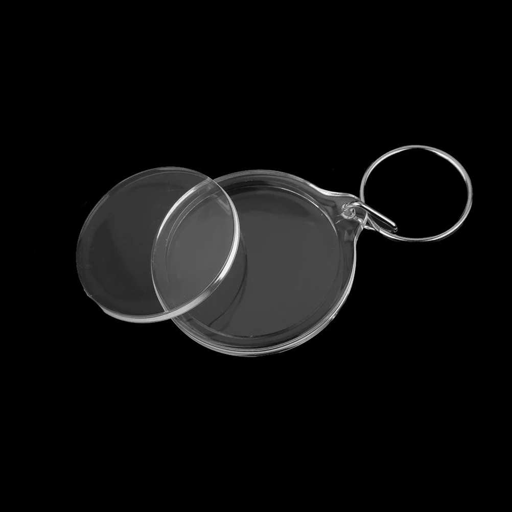 10 шт. брелок для фотографии круглая пустая вставка фоторамка разъемное кольцо для ключей