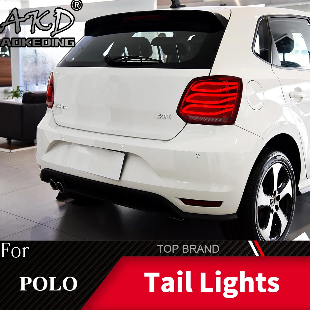 Задний фонарь для Volkswagen 2009- Polo Mk6 светодиодный задние фары, противотуманные фары Дневные ходовые огни DRL Тюнинг автомобилей Автомобильные аксессуары