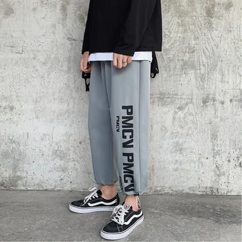 

Autumn New Tooling Pants Men Fashion Solid Color Letter Printing Casual Overalls Street Wild Hip Hop Loose Joggers Sweatpants