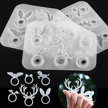 

1pcs 6 Style Animal Ring Silicone Mold Jewelry Pendant Resin Casting Mold Epoxy Resin Molds For DIY Jewelry Making Tools