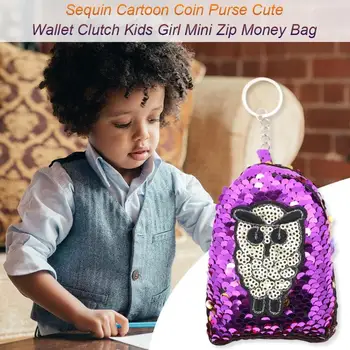 

Hot Sale Coin Bag Sequin Kids Girls Mini Wallet Clutch Classic Delicate Cartoon Cute Card Bags Zipper Coin Purse for Child