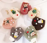 Baby Mittens Winter Gloves Kids Child Rope Fur Girls Boy Warm Fleece Christmas Deer Tree Gloves For Children Full Finger Mittens