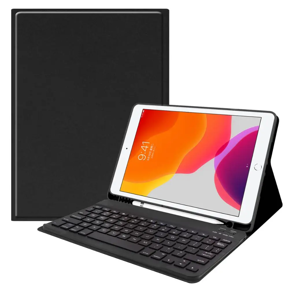 1039E-black Чехол для клавиатуры для iPad 9,7 5th 6th Air 1/2 9,7 Pro 9,7, чехол, чехол, испанская Русская клавиатура для iPad Air 9,7, мягкий чехол - Цвет: 1039E-black
