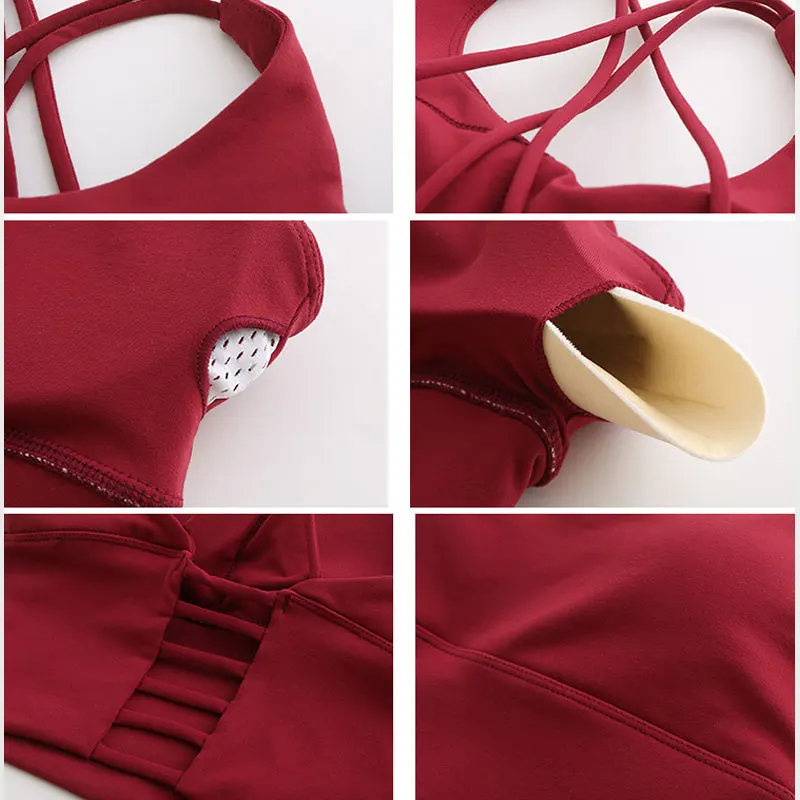 Heal Orange Sports Top Vest Beauty Back Sports Bra Top Shock-Proof Gathering High-Intensity Sport Bh Yoga Underwear Fitness Bra