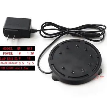 

Aquarium Colorful Slow Flashing LED Lamp Gas Tray Fish Tank Oxygen Plate LED Bubble Light Plastics Disinfection Light EU US Plug