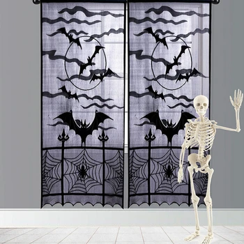 

Halloween Curtain Original Bat Spider Web Ghost Haunted House Hanging Grim Reaper Horror Props Atmosphere Creative Dress Props