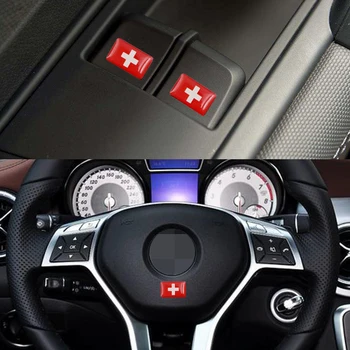 

Car styling for Mazda Lexus Honda BMW Car Emblem Sticker Decorative Switzerland Badge Hub caps Steering wheel case Accessories