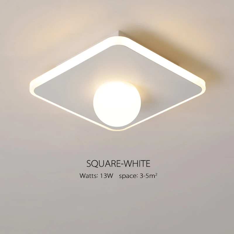 Square-white DL брендовая Светодиодная потолочная лампа, Проходная Балконная установка, освещение для комнаты, современный минималистичный креативный потолок+ декоративные светильники - Цвет корпуса: Square-white