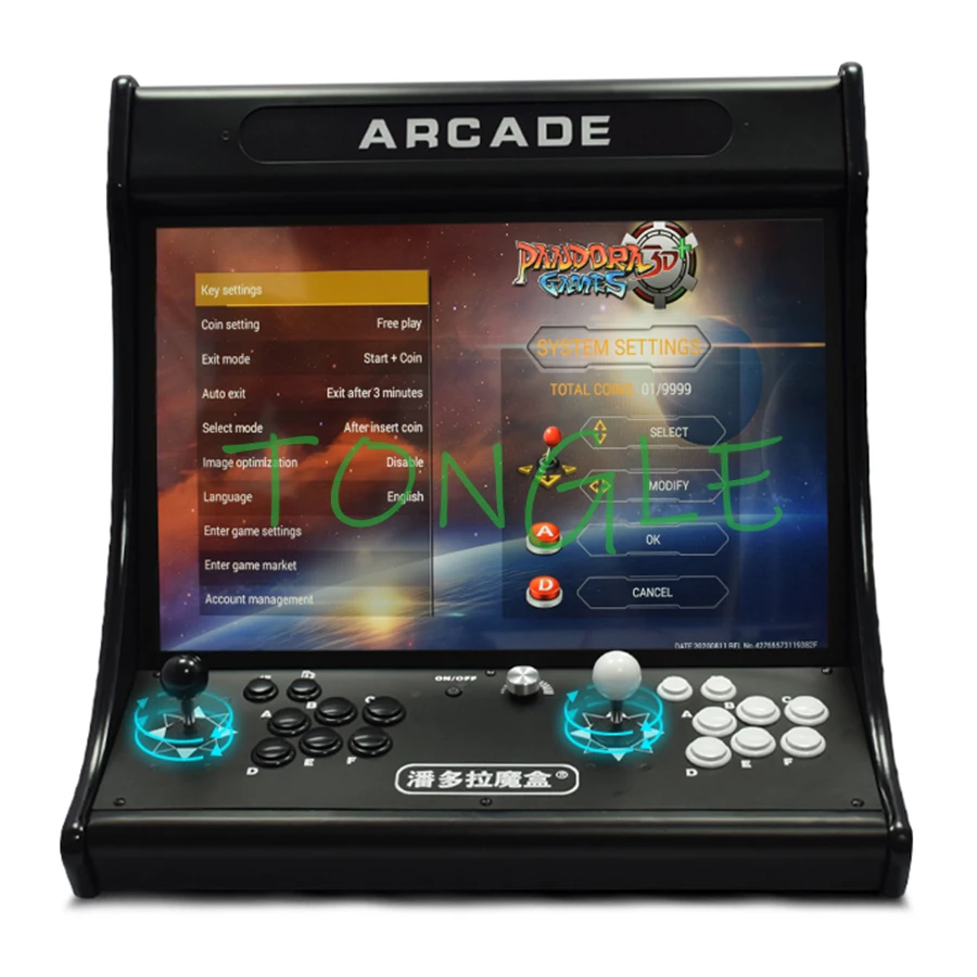 

3d-pandora Сага плюс CX DX 24-дюймовый IPS аркадный шкаф машина 8000 игра с джойстиком Кнопка монета Slooter 2 игрока кафе Bartop