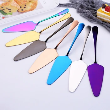 

Newly Cake Server Stainless Steel Pie Cake Server Multi-Color Pie Server Spatula Set for Birthday Party Cake and Wedding TE889