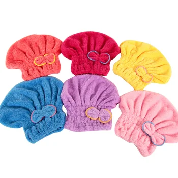 

Soft Microfiber Solid Quickly Dry Hair Hat Hair Turban Women Girls Ladies Cap Bathing Drying Towel Head Wrap Hat