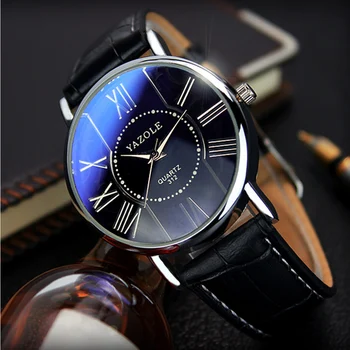 

YAZOLE Top Luxury Brand Fashion Men Quartz Watches Leather Band Male Clock Classic Business Man Wristwatch relogio masculino New