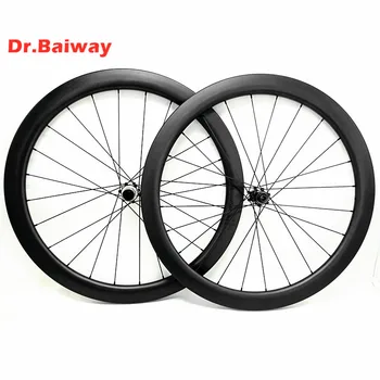 

700c wheelset 50*27mm tubeless asymmetry Road bike carbon disc wheels CT31(center lock) front 100*12/15 142*12mm Straight pull