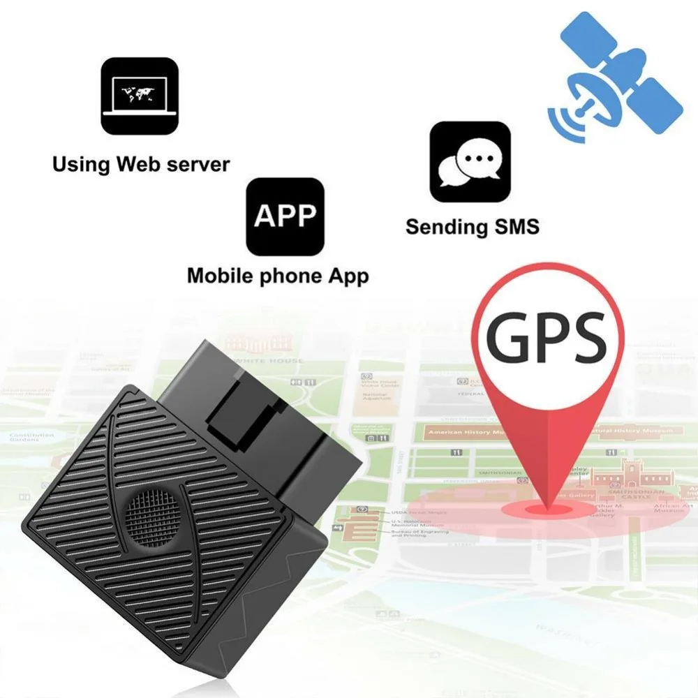 OBDII OBD2 OBD 16 PIN Автомобильный gps трекер локатор с веб-системой управления парком транспортных средств IOS и Android APP Plug and Play