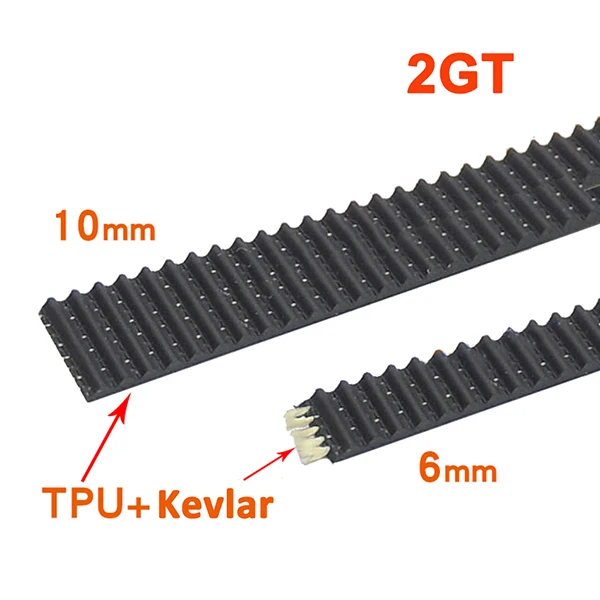 1 метр 2GT/MXL Ремень ГРМ без кожуха черный ТПУ синхронный резиновый ремень с кевларовым сердечником тип ширина 6 мм 10 мм - Ширина: 2GT-10mm