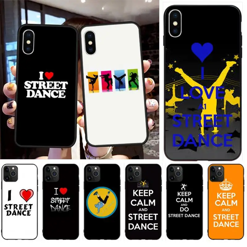 YJZFDYRM I love street dance мягкий силиконовый черный чехол для телефона iPhone 11 pro XS MAX 8 7 6 6S Plus X
