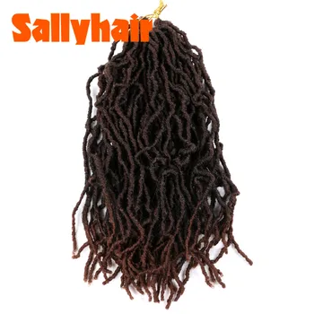 

Sallyhair Soft Godess Locs Crochet Hair 21 strands/pack Ombre Faux Locs Crochet Braids Synthetic Black Brown Hair Extensions