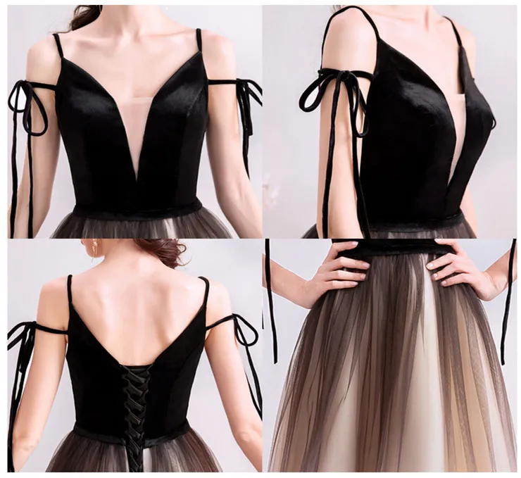 Skyyue вечерние платья контрастного цвета с v-образным вырезом без рукавов robe De Soiree длина до пола ТРАПЕЦИЕВИДНОЕ ПЛАТЬЕ с бретельками E147