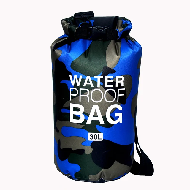 30L Waterproof Swimming Bag Dry Sack Camouflage Colors Fishing Boating Kayaking Storage Drifting Rafting Bag 2L 5L 10L 15L XAZ9 30L Blue