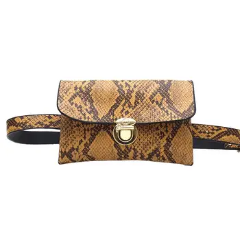 

Fashion Women Snakeskin Faux Leather Chest Bag Belt Waist Pack Mini Phone Holder