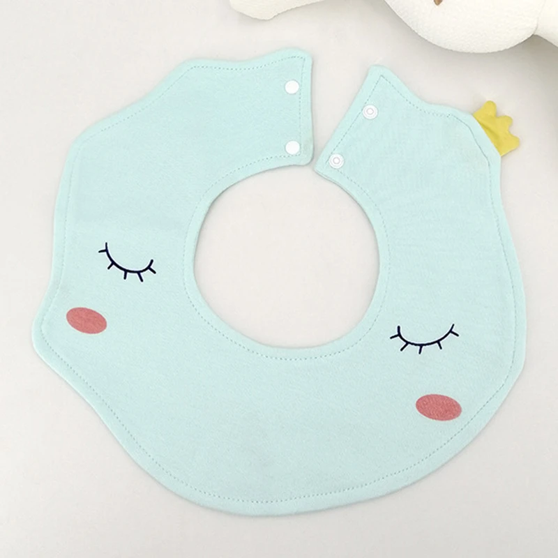 Baby Bibs Cartoon Printed Sleep Cotton Saliva Towel Absorbent Boys Girls Infant Baby Fake Collar Accessories Cute Cloud Shape - Цвет: bean green