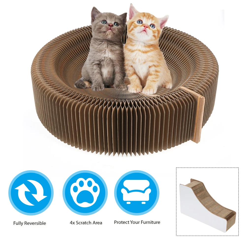 Из гофрированной бумаги для кота Когтеточка игрушка-Когтеточка для кошек подкладочный коврик Когтеточка для кошек кровать с мячом игрушка для кошек аксессуары для домашних животных
