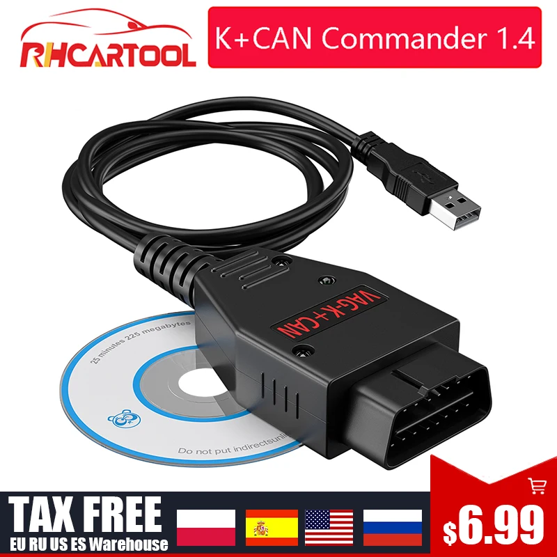 Диагностический сканер OBD2 для авто VAG K CAN Commander 1 4 FTDI FT232RL PIC18F25K80 Seat Altea Ibiza VW |