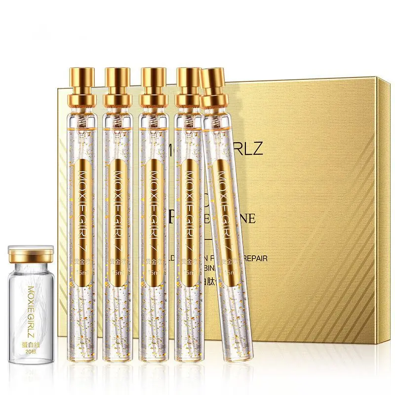 face serum Увлажняющий Укрепляющий крем для кожи гладкие тонкие линии увлажняющая эссенция Золотой протеиновый пептид ремонтный комплект - Вес нетто: face serum