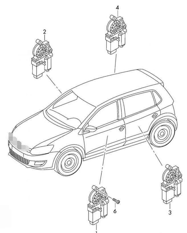 Двигатель стеклоподъемника PASSAT Golf 6 3C0 959 793 D 3C0959793D 1T0959703 3C0959703 3C0959793B 3C0959793F