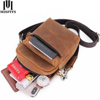 

MISFITS Men's Waist Bag New Fanny Fashion Crossbody Shoulder Sling Backpack Male Phone and Credit Cards Hip Pack Handy Pocket