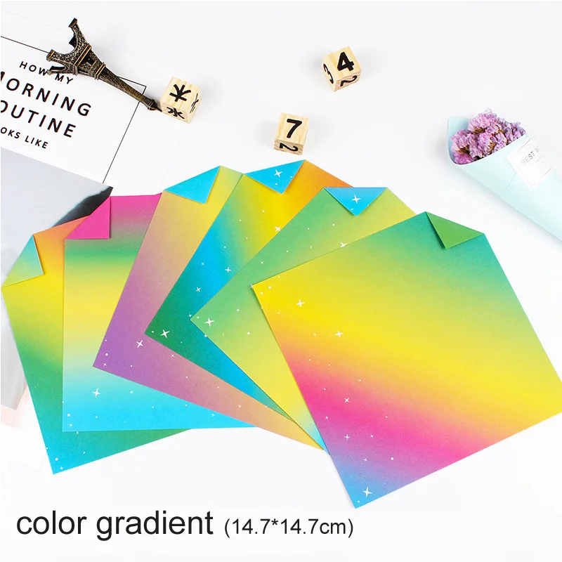 color gradient 60 шт. 14,7x14,7 см Дети DIY ручной работы Романтический День святого Валентина подарки крафт бумага Оригами любителей - Цвет: color gradient