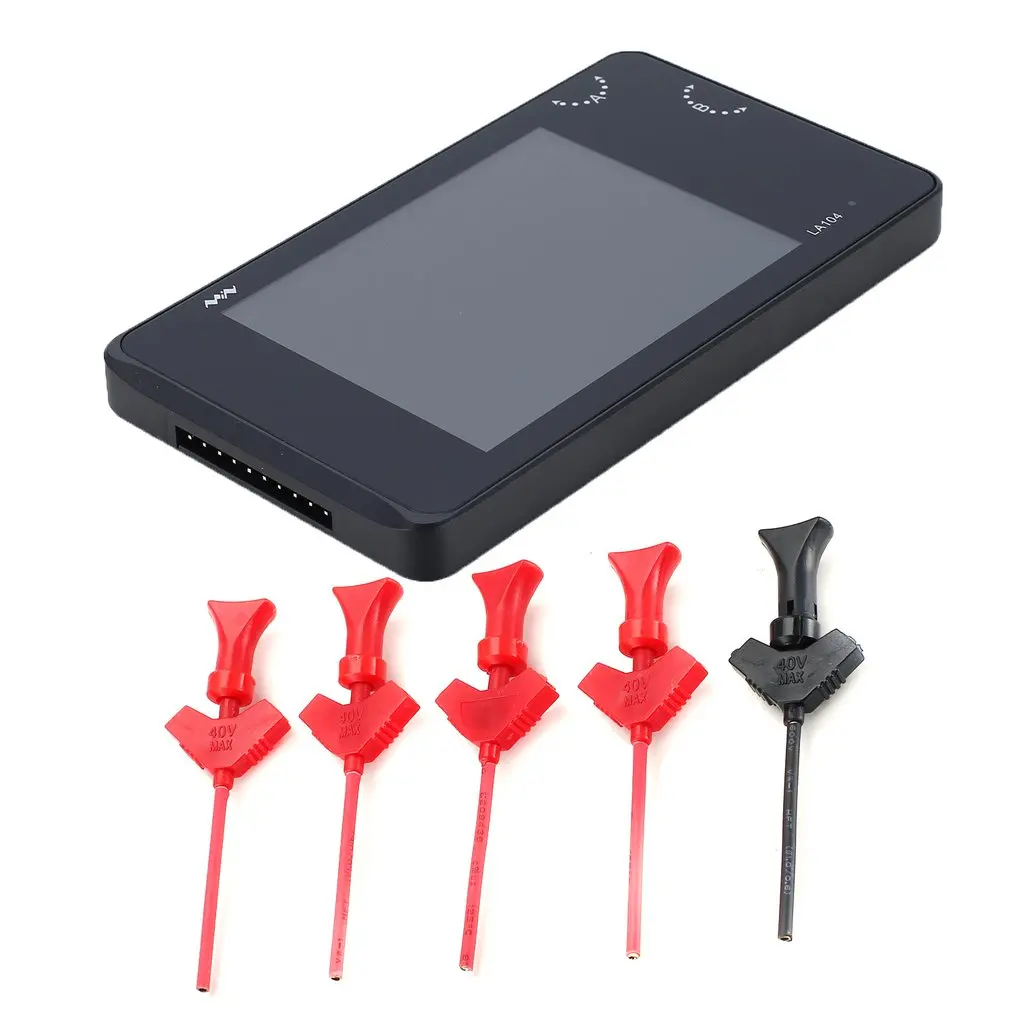 

LA104 Logic Analyzer Digtial Logical Analyzer USB Mini 4 Channels 100Mhz 8MB Flash Storage 2.8 inch Oscilloscope