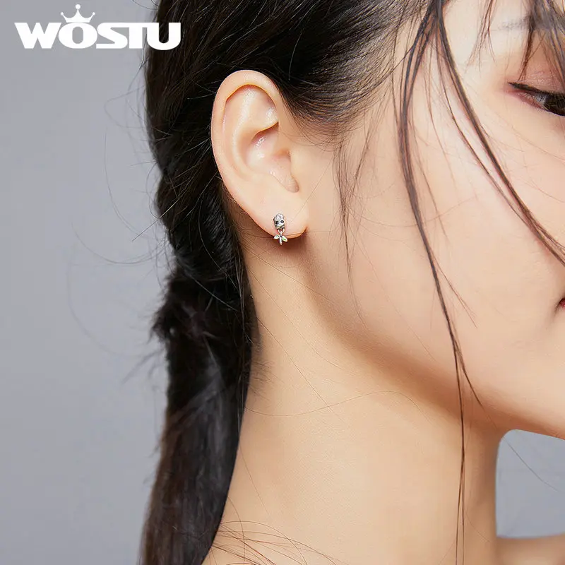 WOSTU 925 пробы серебряные серьги для самостоятельного изготовления кубический