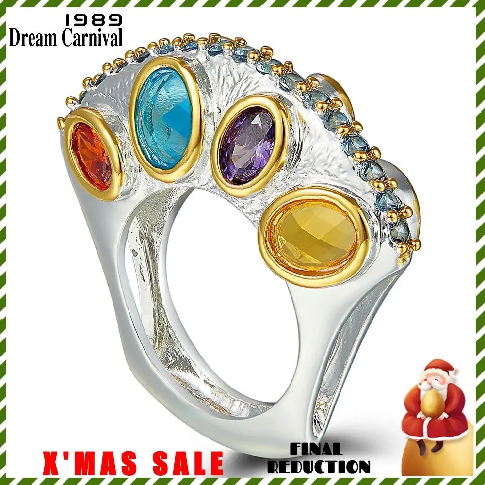 DreamCarnival1989 специальные вертикально дизайн обещания обручальные кольца для женщин бесконечность цвета циркон сентябрь WA11710
