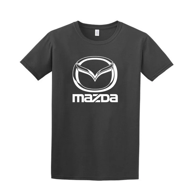 Мужские летние футболки из хлопка Mazda для мужчин и женщин, хлопковые футболки, мужские футболки с принтом, XS-4XL с коротким рукавом высокого качества - Цвет: Dark grey