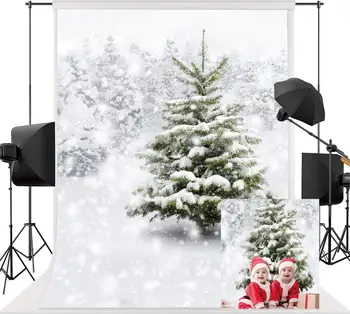 

Christmas Backdrop Natural Winter Forest Snowflake Snowfall Background for Photography Snow Tree holiday Home Party Decoration