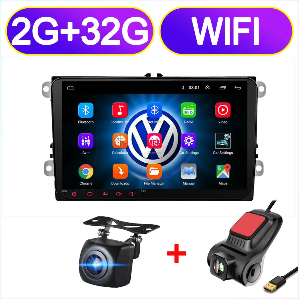2G camera DVR " Android 8,1 автомобиль радио gps навигации для Volkswagen Skoda Octavia Golf 5 6 touran passat B6 Polo Tiguan Yeti Rapid мультимедиа - Цвет: 2G camera DVR