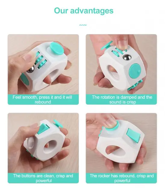Anti-Stress Rings Unzip Toy For Autism Anxiety Relief Focus Children Adults Stress Relief Cube Decompression Toy Finger Toys 3