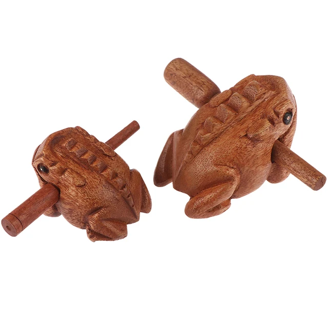 1pcs Wooden Lucky Frog Ornaments Toy Clackers Kids Musical Instrument Percussion Toy Gift Children's Voice Toys 5
