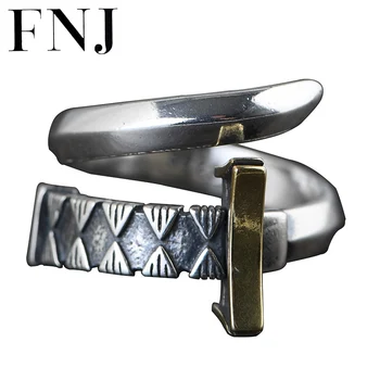 

FNJ Punk Cross Ring 925 Silver Anillos Fashion S925 Sterling Silver Rings for Men Jewelry Adjustable Size bague