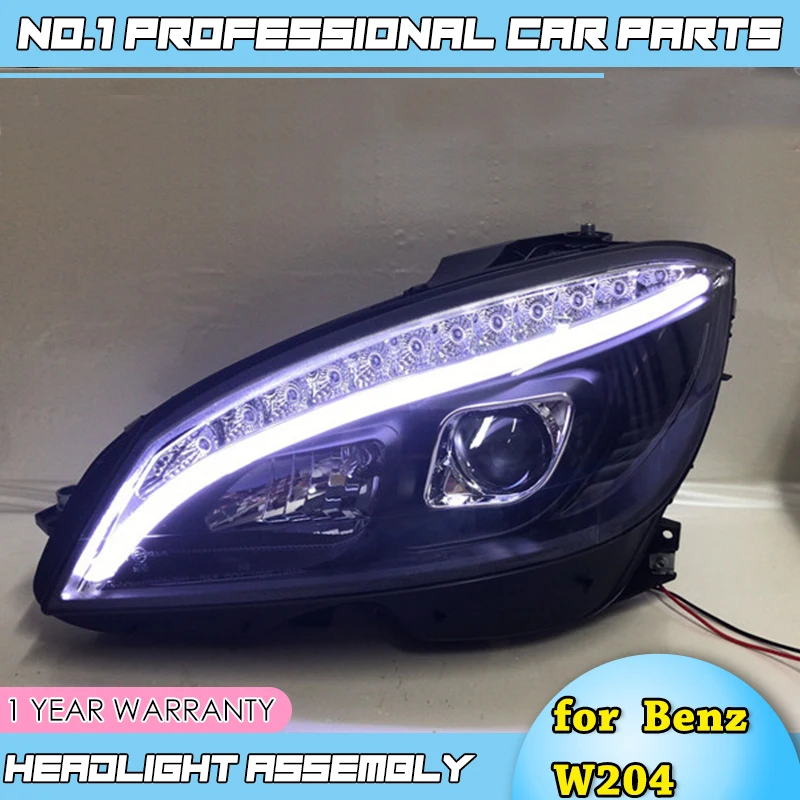 Автомобильные аксессуары для Benz W204 фары 2007- 2011 C180 C200 C260 светодиодные drl H7 hid