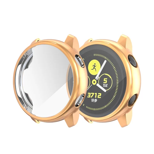 Мягкий силиконовый чехол для samsung Galaxy Watch, активный Чехол, бампер, аксессуары, защита, полное покрытие экрана, защитная крышка - Цвет: rose gold